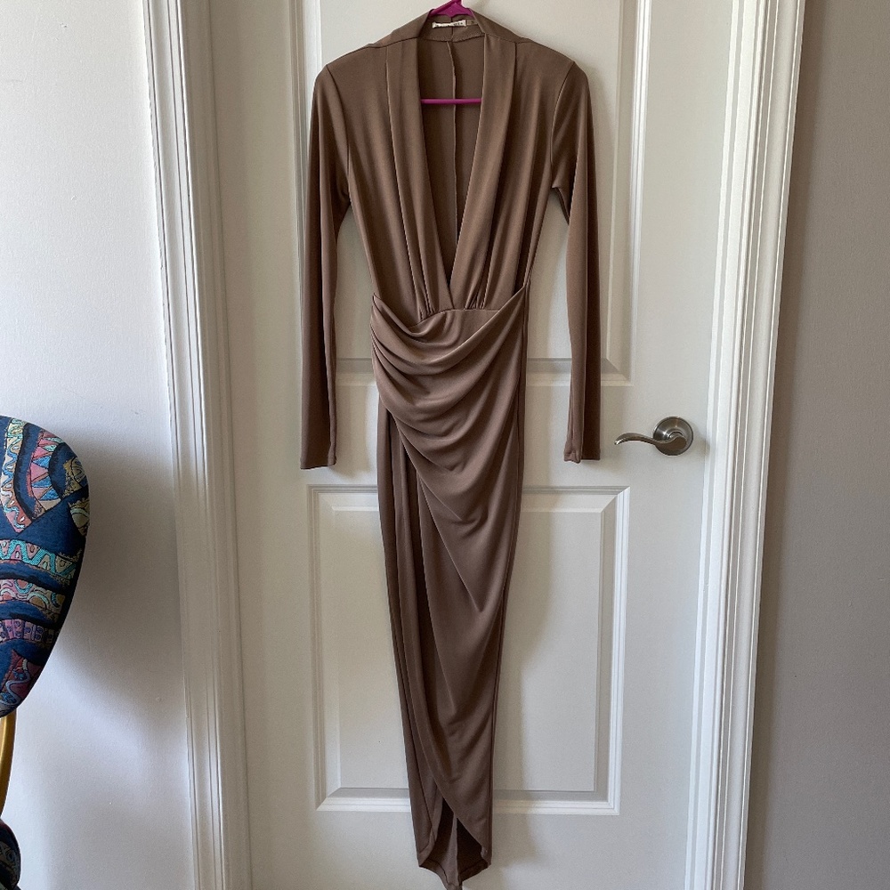 Mustard Seed Taupe High-low Dress
